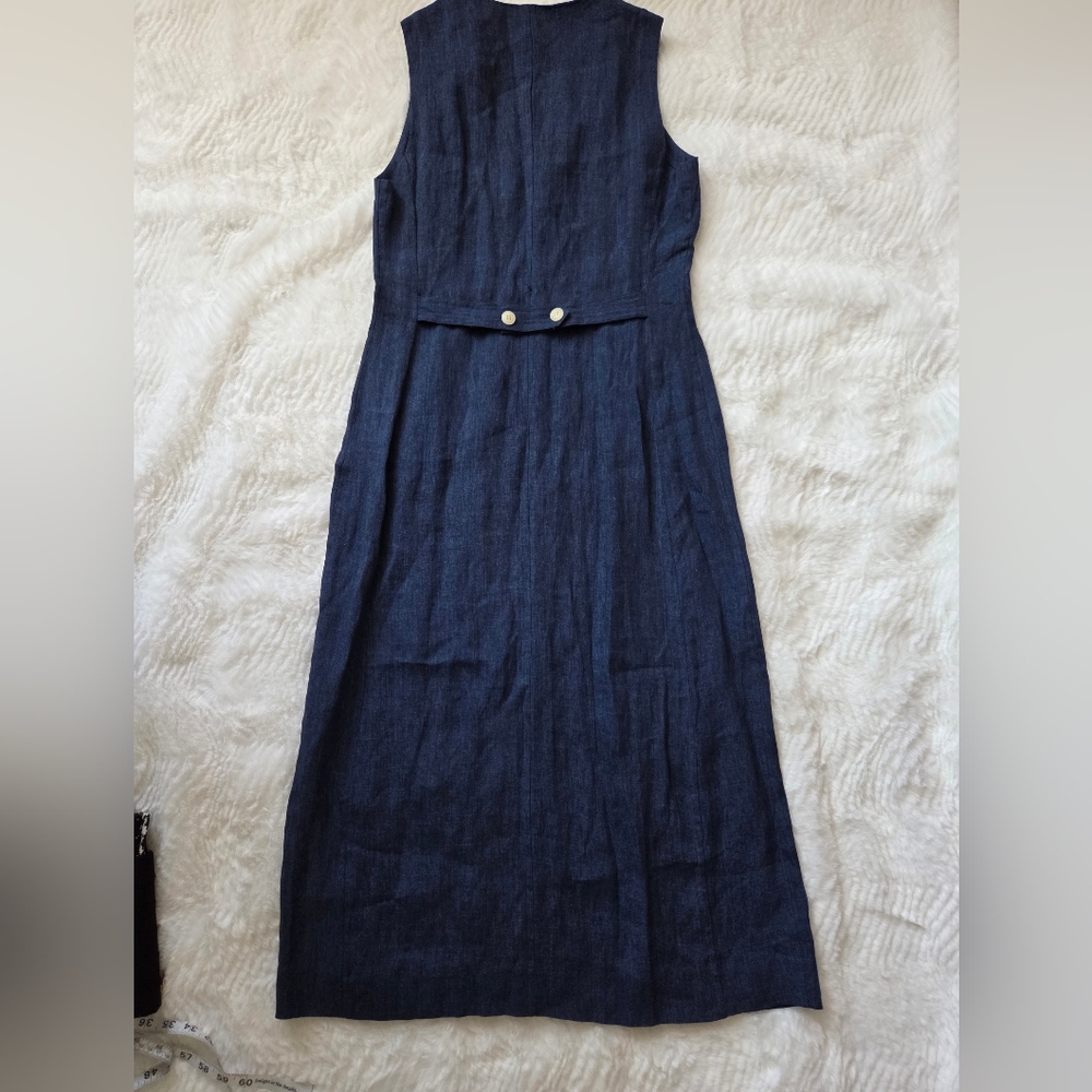 Jenni Kayne Indigo Button-Front Linen Midi Dress - Picture 10 of 15